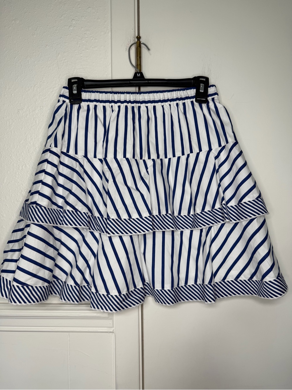 A loves a Striped White and Blue Tiered Skirt size L